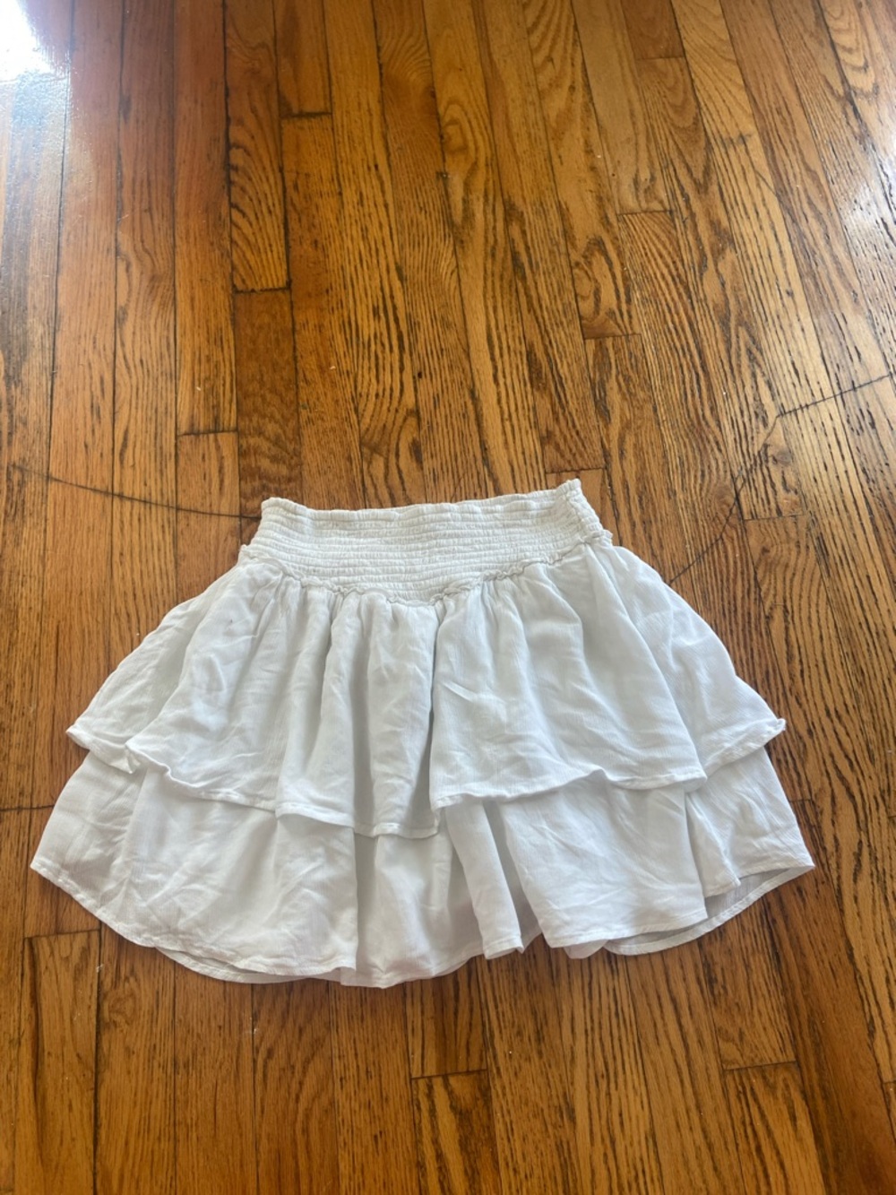 Hollister White Tiered Ruffle Mini Skirt